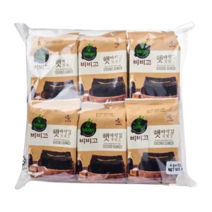 CJ Bibigo Savory Roasted Korean Seasoned Seaweed (12x4g)